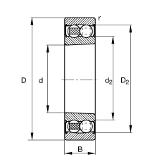 {(dio)S 2208-K-2RS-TVH-C3, (j) DIN 630 (bio)(zhn)Ҫߴ, FF 1:12ɂ(c)ܷ
